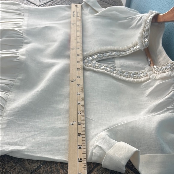 Chico's Ivory Tiered Dress with Beaded Neckline - Picture 8 of 13